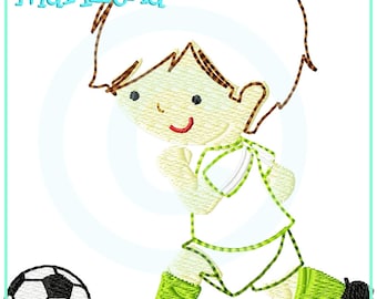 Stickdatei  Kleiner Fußballer 2 Appli 10x10 (4x4") Stickmuster Stickmotiv embroidery pattern  appliqué soccer player