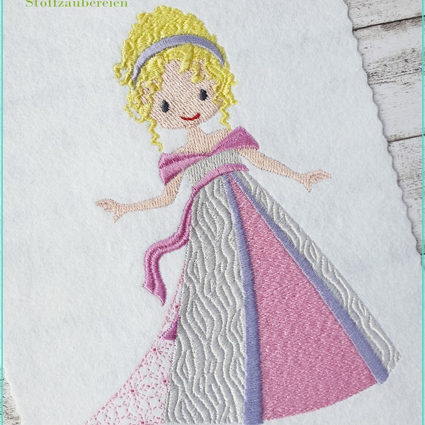 Stickdatei  Prinzessin 6  Füll 10x10 (4x4") Stickmuster Stickmotiv embroidery pattern  princess