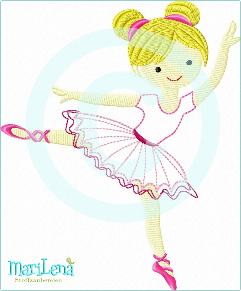 Stickdatei Ballerina Lisa Appli 13x18 Stickmuster Stickvorlage embroidery design Ballerina girl embroidery pattern 5x7 Bild 1