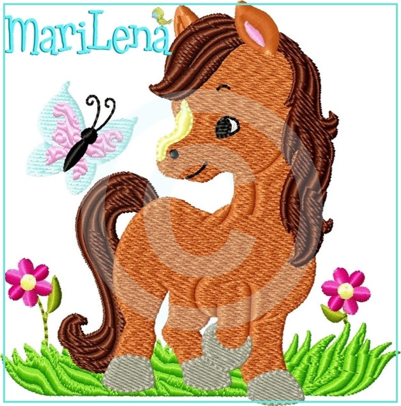 Embroidery file pony butterfly filling 10x10 4x4 embroidery pattern embroidery pattern horse embroidery pattern horse image 1