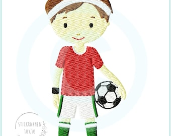 Embroidery file "Little soccer player 1" fill 10x10 (4x4") Embroidery pattern Embroidery motif embroidery pattern soccer player boy