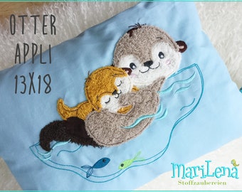 Stickdatei Otter 1 Appli 13x18 Baby embroidery pattern otter  Stickmuster Stickmotiv