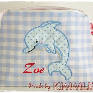 Stickdatei Delfin Appli 13x18 5x7 Stickmuster Stickmotiv embroidery pattern appliqué dolphin Bild 5