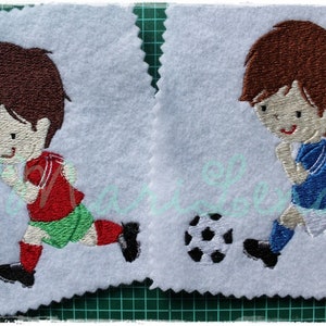 Stickdatei Kleiner Fußballer 2 Füll 10x10 4x4 Stickmuster Stickmotiv embroidery pattern soccer player boy Bild 4