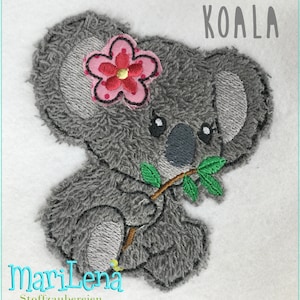 Embroidery file Koala flower appli 10x10 appliqué embroidery pattern koala flower embroidery pattern embroidery motif