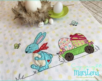 Stickdatei Hase Ostern Bunny Doodle Appli 18x30 Stickmuster Stickmotiv Easter Embroidery bunny  appliqué doodle button MariLena