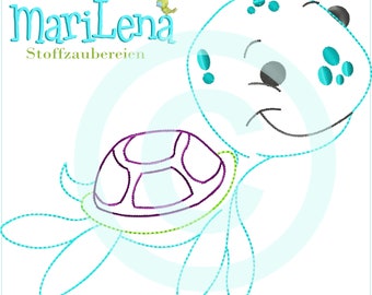 Embroidery file Turtle 2 Appli 13x18 (5x7") Embroidery pattern Embroidery motif embroidery pattern turtle doodle appliqué