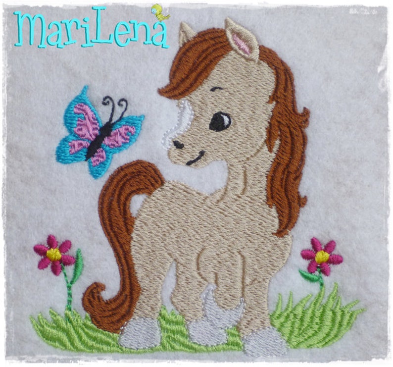 Embroidery file pony butterfly filling 10x10 4x4 embroidery pattern embroidery pattern horse embroidery pattern horse image 5