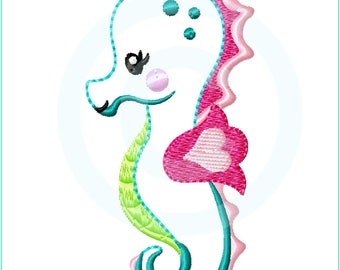 Embroidery file seahorse appli 10x10 (4x4") embroidery pattern embroidery motif embroidery pattern appliqué doodle seahorse