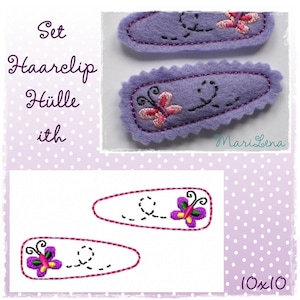 Embroidery file hair clip cover butterfly 1 ITH embroidery pattern embroidery pattern appliqué hair clip cover butterfly