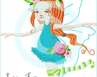 Stickdatei SpringFairy Elfe Fee Füll 13x18 embroidery pattern spring fairy  MariLena Stickmuster Stickmotiv