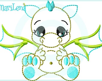 Embroidery file dragon appliqué 10x10 (4x4&quot;) embroidery pattern embroidery motif dragon