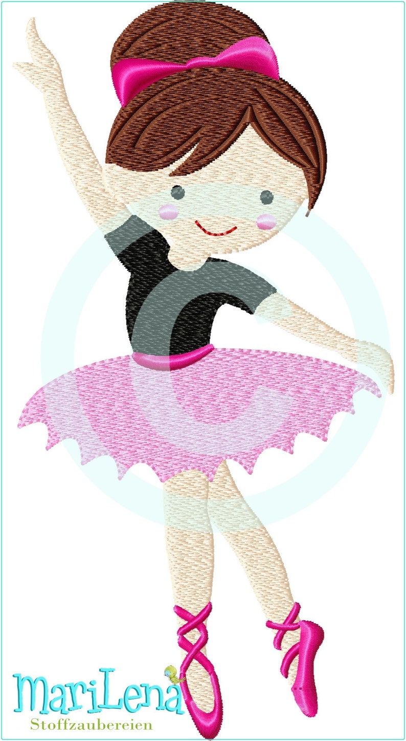 Stickdatei Nina Ballerina Füll 13x18 5x7 Stickmuster Stickmotiv embroidery pattern ballet girl Bild 1