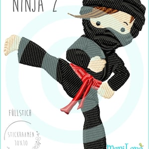 Embroidery file Ninja 2 fill 10x10 embroidery pattern ninja fighter boy embroidery pattern embroidery motif boy