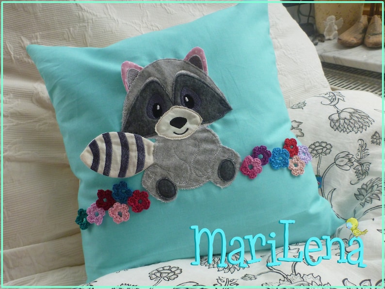 Embroidery file 3D-Racoon appli ITH 13x18 embroidery pattern embroidery motif embroidery pattern appliqué raccoon image 1