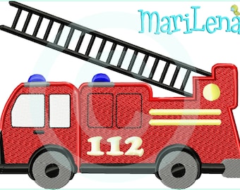 Embroidery file fire engine 1 fill 13x18 (5x7") embroidery pattern embroidery pattern fire engine