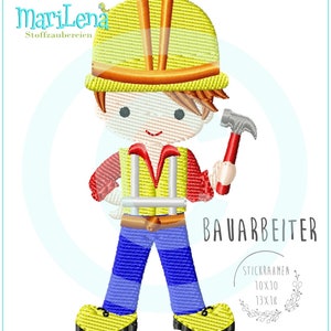 Embroidery file construction worker boy fill 10x10 embroidery pattern construction worker boy embroidery pattern embroidery motif
