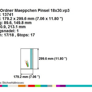 Stickdatei Ordner Mäppchen Pinsel Tasche ITH 18x30 Stickmuster Stickmotiv embroidery pattern appliqué splodge blot Bild 4