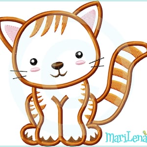 Stickdatei Katze Samara SatinAppli 13x18 5x7 Stickmuster Stickmotiv embroidery pattern cat Bild 1