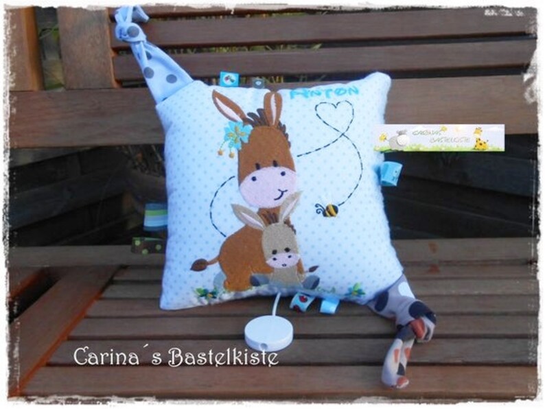 Stickdatei Mom&Me Eselchen Baby Füll 13x18 5x7 Stickmuster Stickmotiv embroidery pattern donkey Bild 2