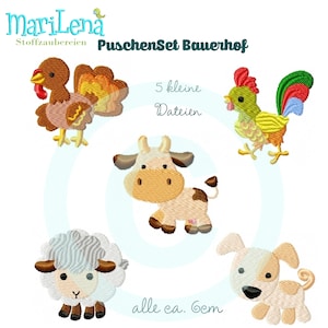Embroidery files set slippers farm 2 approx. 6 cm embroidery pattern embroidery motif embroidery pattern baby shoes farm animals