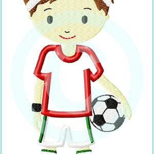 Stickdatei Kleiner Fußballer 1 Appli 13x18 5x7 Stickmuster Stickmotiv embroidery pattern appliqué soccer player boy Bild 1