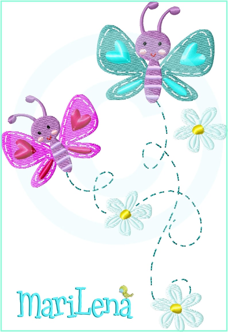 Embroidery file butterfly dance fill 13x18 5x7 embroidery pattern embroidery pattern butterflys image 1