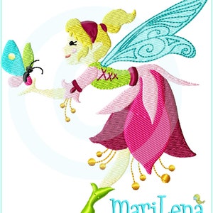 Stickdatei   Magic Fairy 1  Füll 13x18 (5x7&quot;) Stickmuster Stickmotiv Elfe Fee embroidery pattern  Fairy butterfly