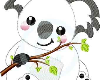 Embroidery file Koala 1 appli 13x18 (5x7") embroidery pattern embroidery pattern appliqué doodle