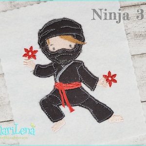 Embroidery file Ninja 3 Appli 10x10 Embroidery pattern boy Embroidery pattern embroidery pattern ninja fighter boy