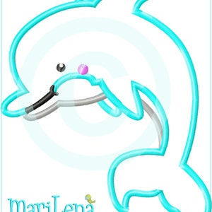 Stickdatei Delfin Appli 13x18 5x7 Stickmuster Stickmotiv embroidery pattern appliqué dolphin Bild 1