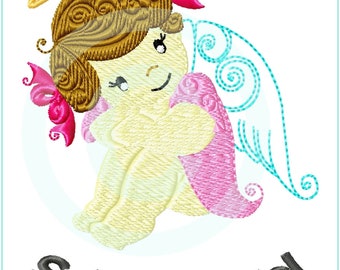 Embroidery file protection angel filling 10x10 (4x4") embroidery pattern embroidery pattern angel