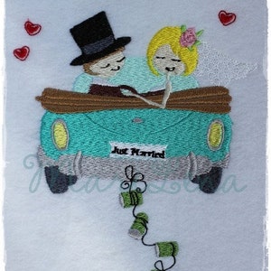 Fichier de broderie Just Married Fill 13x18 5x7 mariage motif de broderie convertible motif de broderie mariage image 3