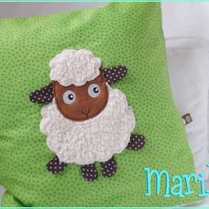 Stickdatei 3D-Schaf Appli ITH 13x18 Stickmuster Stickmotiv embroidery pattern sheep appliqué Bild 1