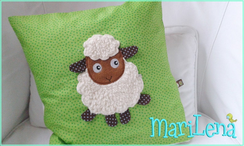 Stickdatei 3D-Schaf Appli ITH 13x18 Stickmuster Stickmotiv embroidery pattern sheep appliqué Bild 1