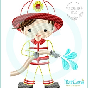 Embroidery file fireman appliqué 10x10 embroidery pattern boy embroidery motif embroidery pattern fire fighter
