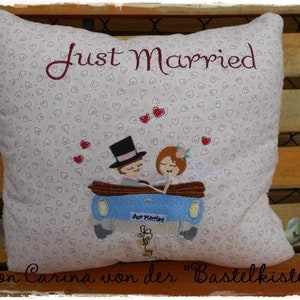 Fichier de broderie Just Married Fill 13x18 5x7 mariage motif de broderie convertible motif de broderie mariage image 2