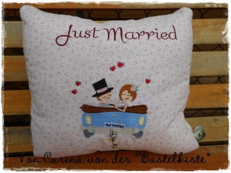 Fichier de broderie Just Married Fill 13x18 5x7 mariage motif de broderie convertible motif de broderie mariage image 2