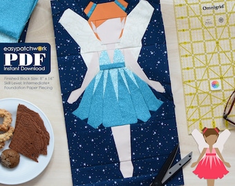 8" x 16" Fairy of Inspiration, Jolean - Foundation Paper Pieced Quilt Block PDF with Instructions