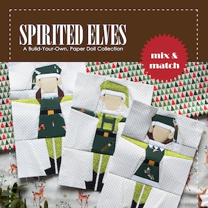 Spirited Elves - Digital PDF - A Build-Your-Own, FPP Doll Collection with Table Runner Quilt Pattern