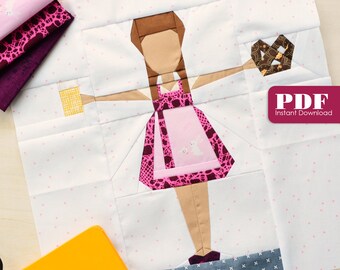 Octoberfest Girl - Greta - 12" Foundation Paper Pieced Quilt Block PDF