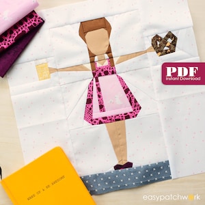 Octoberfest Girl - Greta - 12&quot; Foundation Paper Pieced Quilt Block PDF