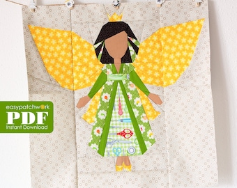 16" Fairy of Good Fortune - Foundation Paper Pieced Quilt Block PDF with Instructions