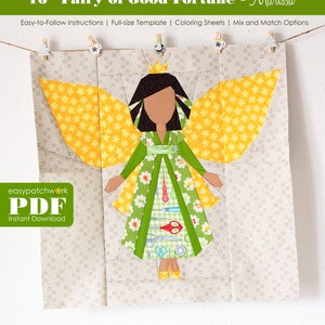 16&quot; Fairy of Good Fortune - Foundation Paper Pieced Quilt Block PDF with Instructions