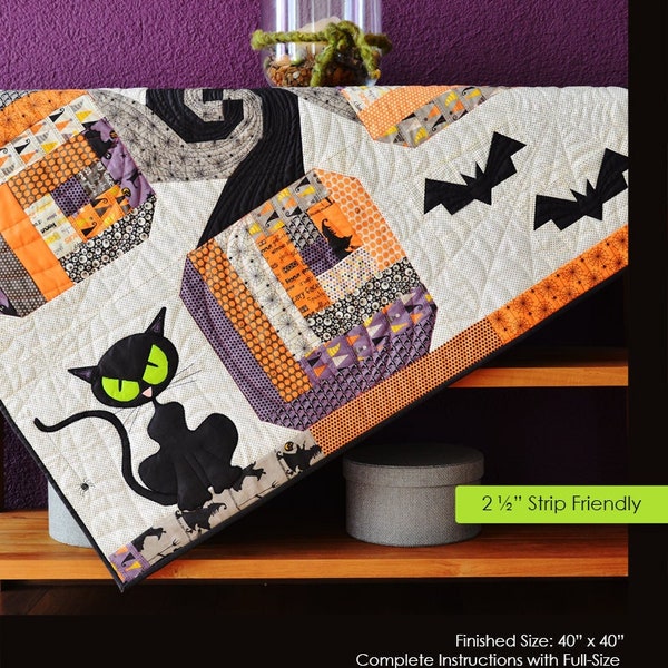 Bad Kitty in the Pumpkin Patch - Hardcopy Quilt Pattern by easypatchwork