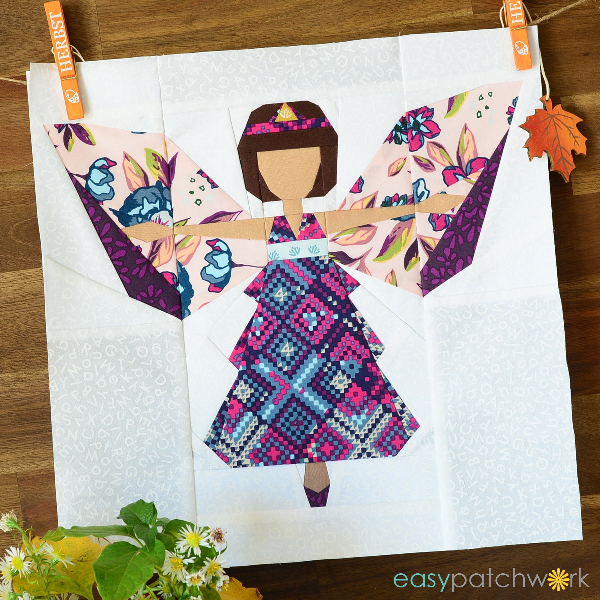 Celeste Enchanted Paper Dolls Single Quilt Block Foundation Etsy Canada