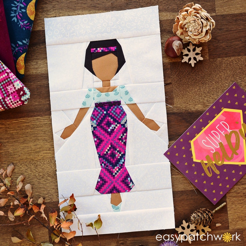 Lilly Enchanted Paper Dolls Single Quilt Block PDF Digital Etsy