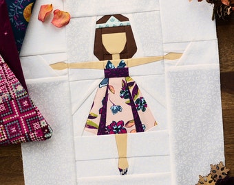 Katharina - Enchanted Paper Dolls Single Quilt Block - PDF Digital Download from easypatchwork