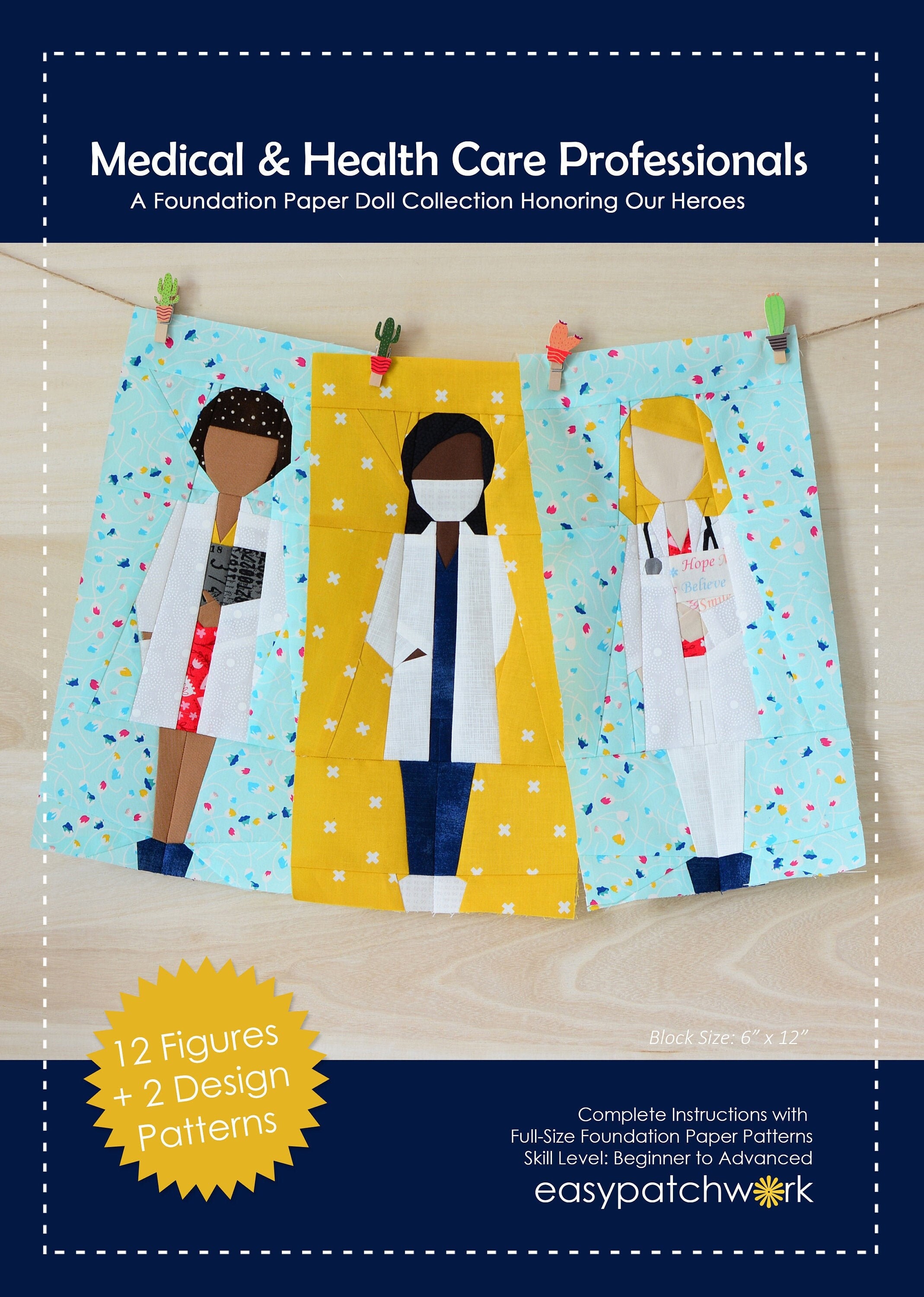 Medical and Health Care Professionals - FPP Doll Collection Pattern Booklet from easypatchwork