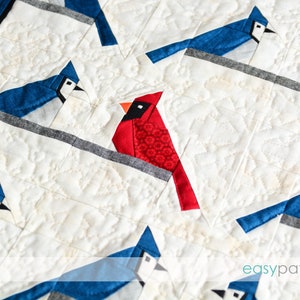 Little Winter Wonders - Digital Foundation Paper Piecing Bird Pattern